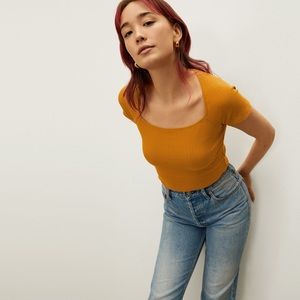 Everlane Ribbed Square Neck Top